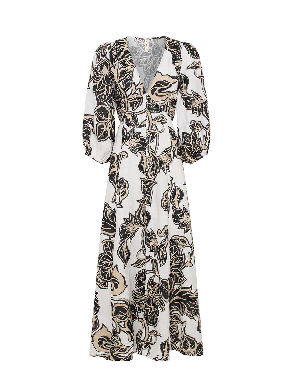 Alma Maxi Dress KIVARI | Black and white floral maxi dress