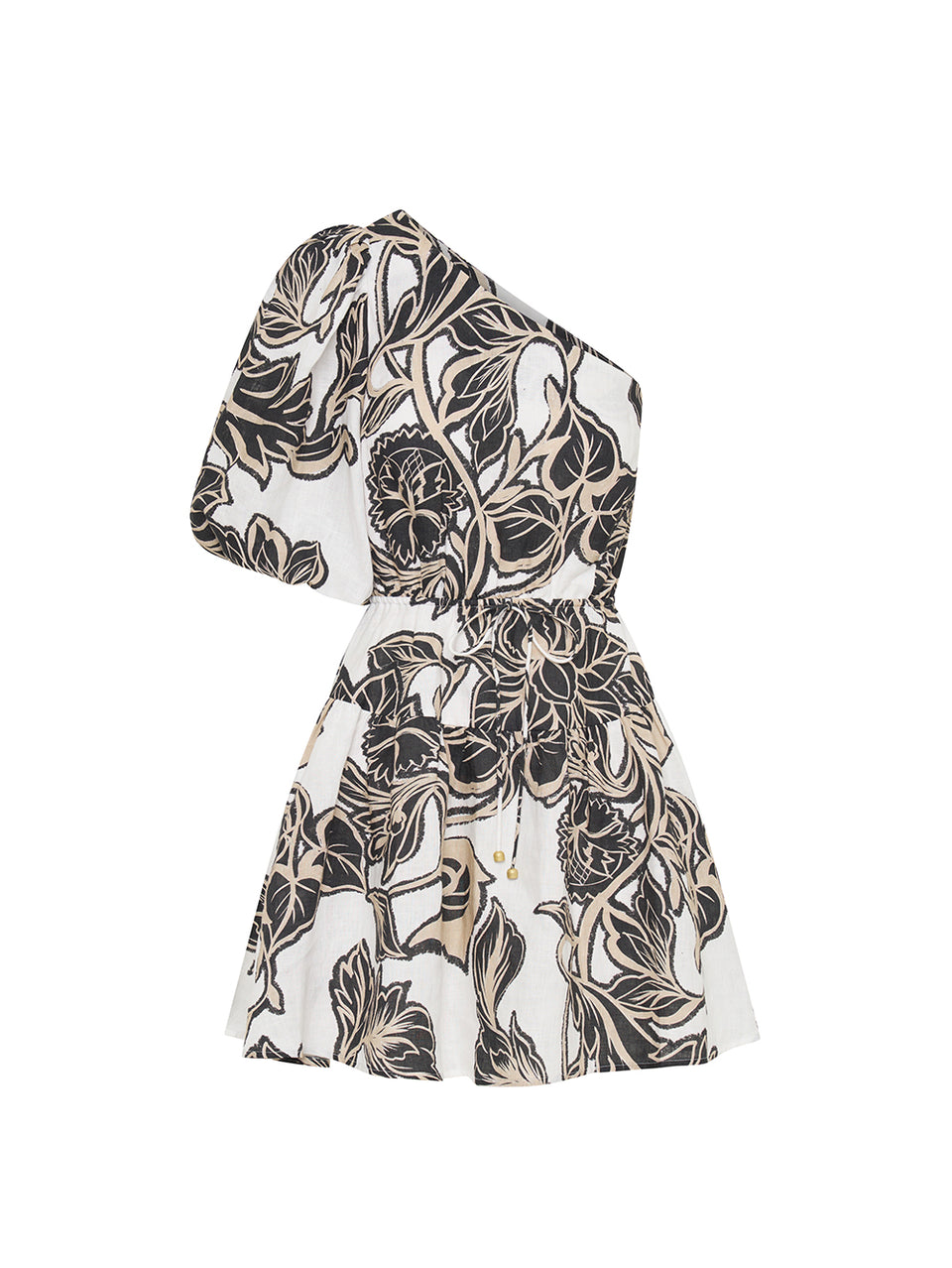 Alma Mini Dress KIVARI | Black and white floral mini dress