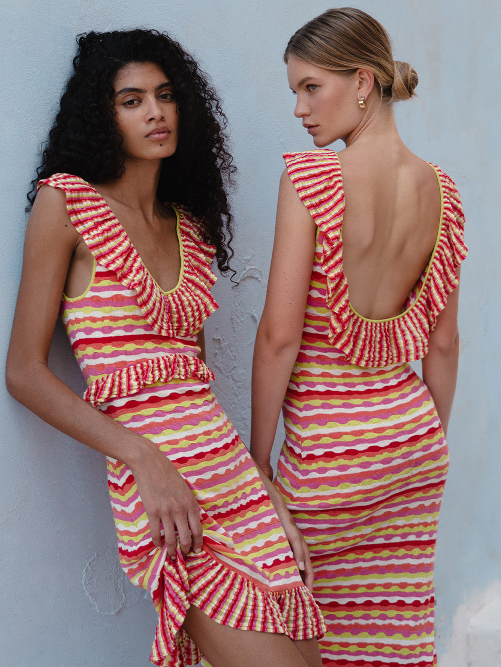 Vibrant Alora Mini Dress in Candy Stripe by KIVARI