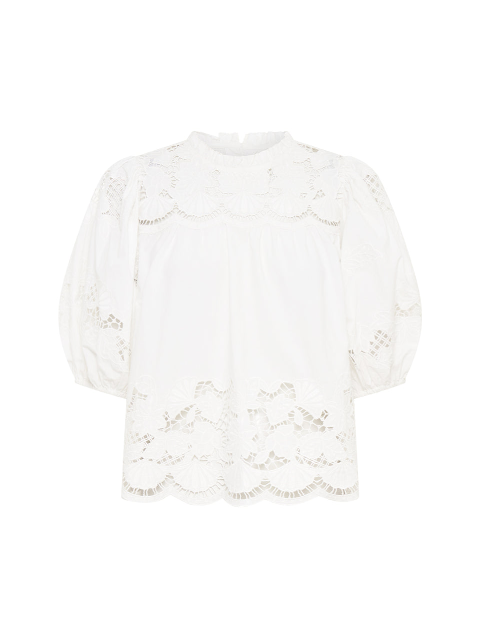 Beth Top KIVARI | White embroidery blouse