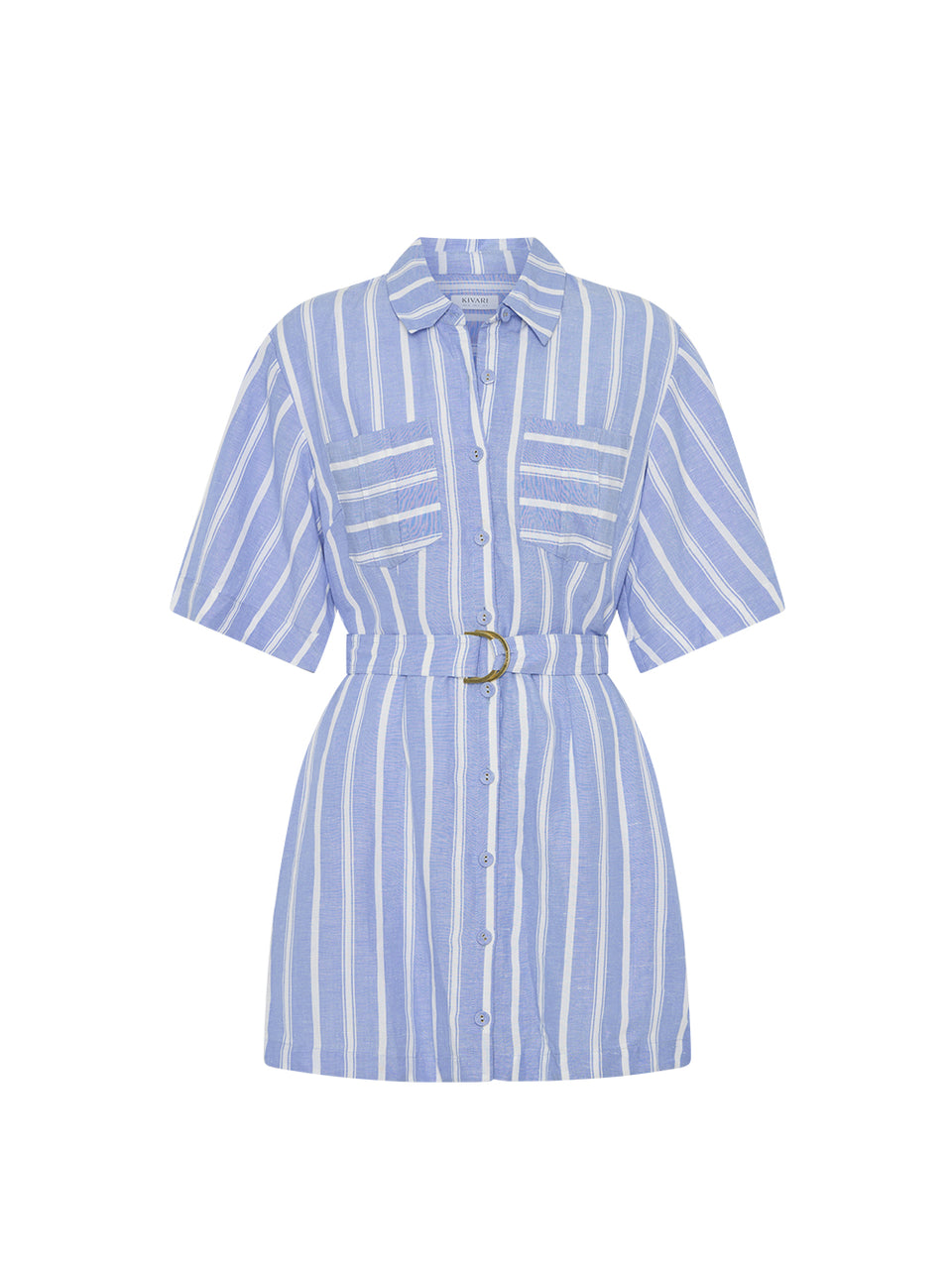 Capri Mini Dress KIVARI | Blue and white stripe mini dress