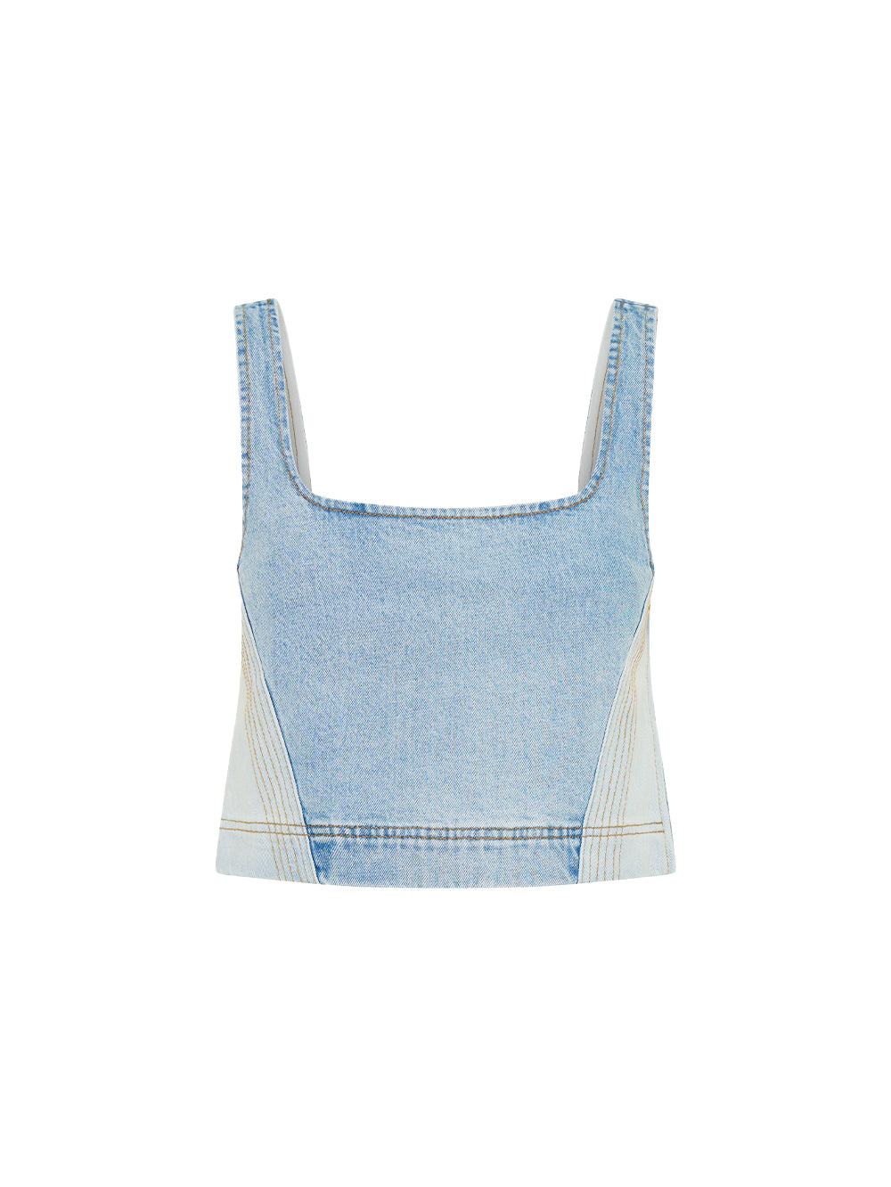 Carla Denim Top KIVARI | Two tone denim top