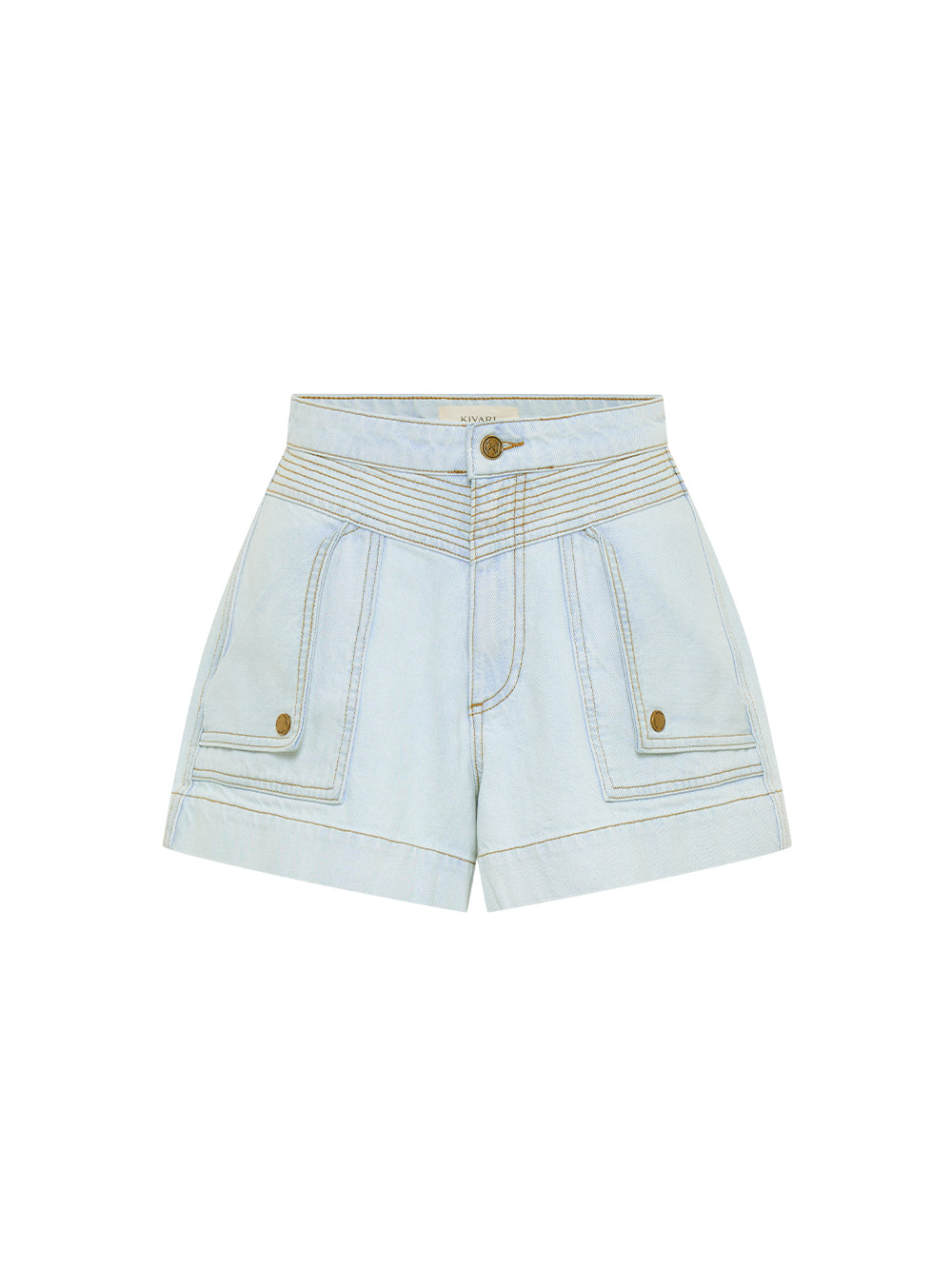 Celene Denim Short Pale Wash KIVARI | Light blue denim shorts