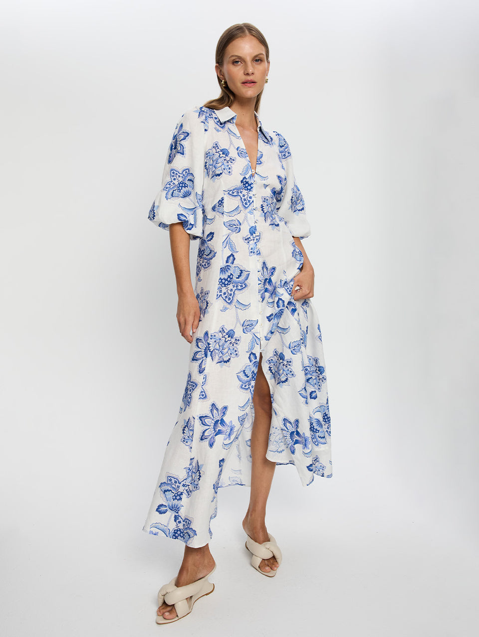 Chiara Maxi Dress | Blue Floral Dress