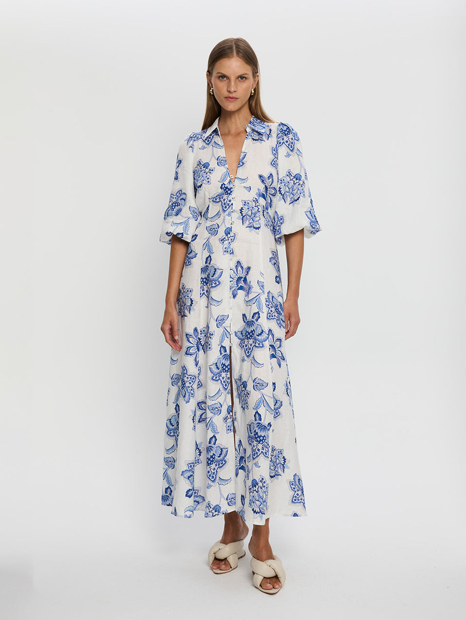 Chiara Maxi Dress | Blue Floral Dress