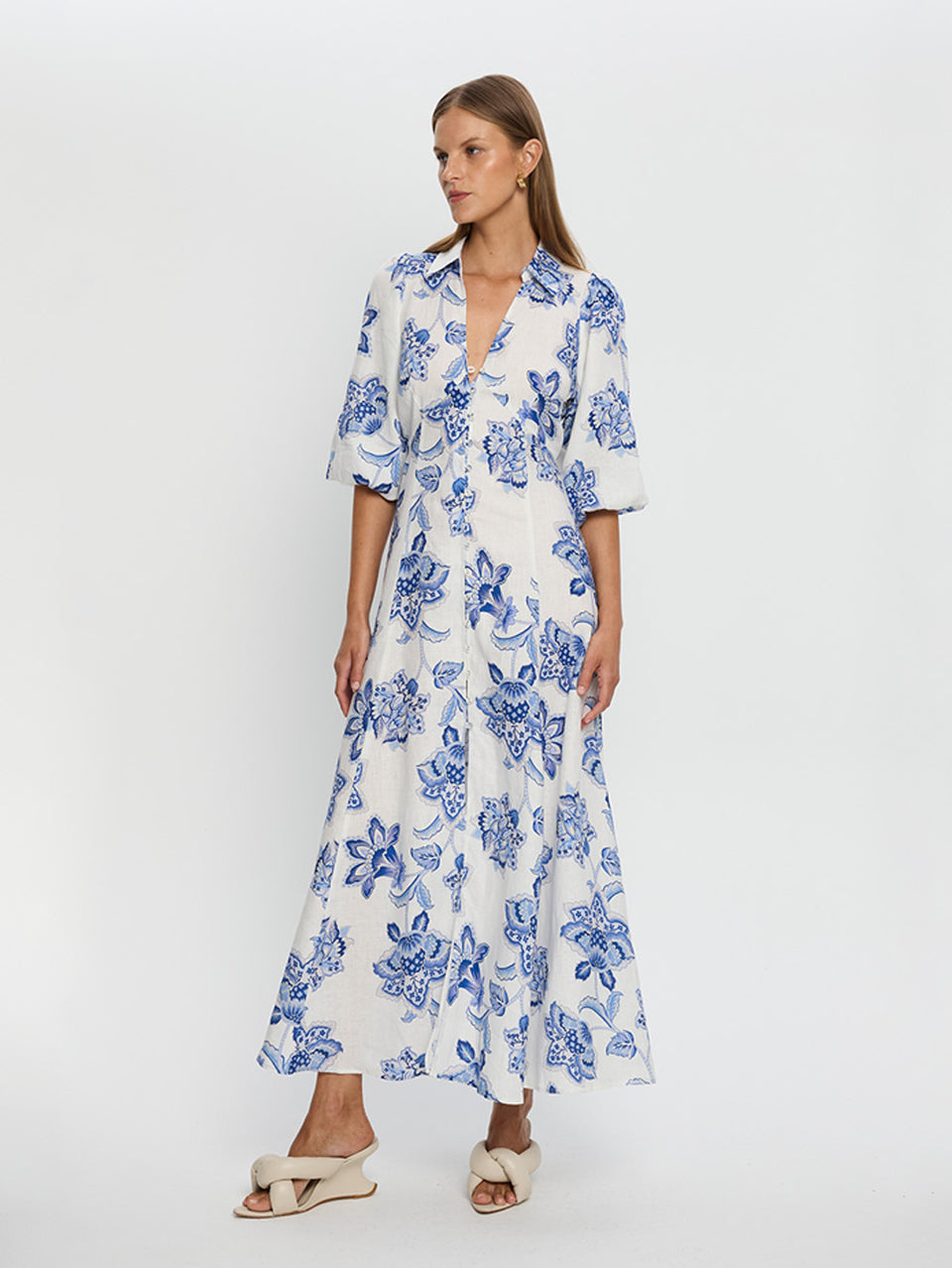 Chiara Maxi Dress | Blue Floral Dress