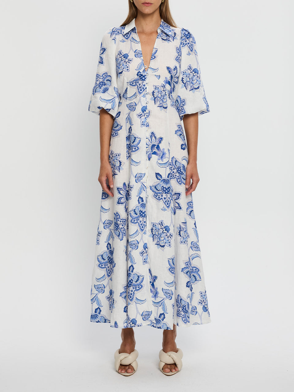 Chiara Maxi Dress | Blue Floral Dress