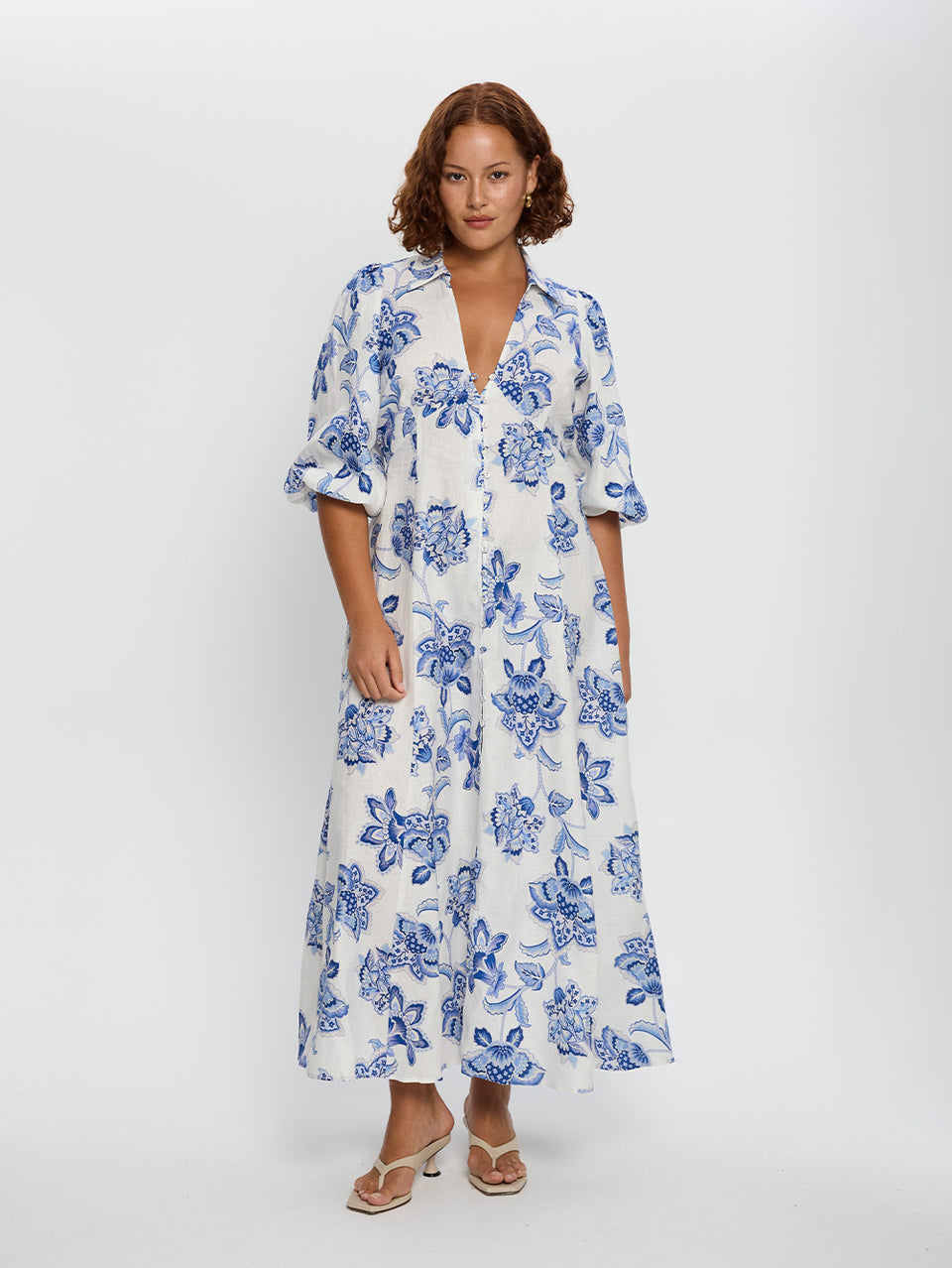 Chiara Maxi Dress | Blue Floral Dress