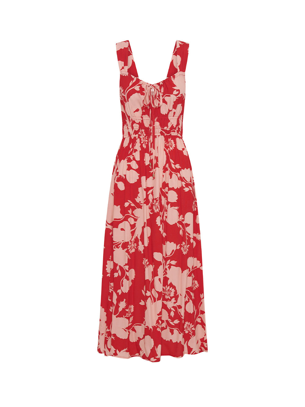 H&m red floral sales midi dress