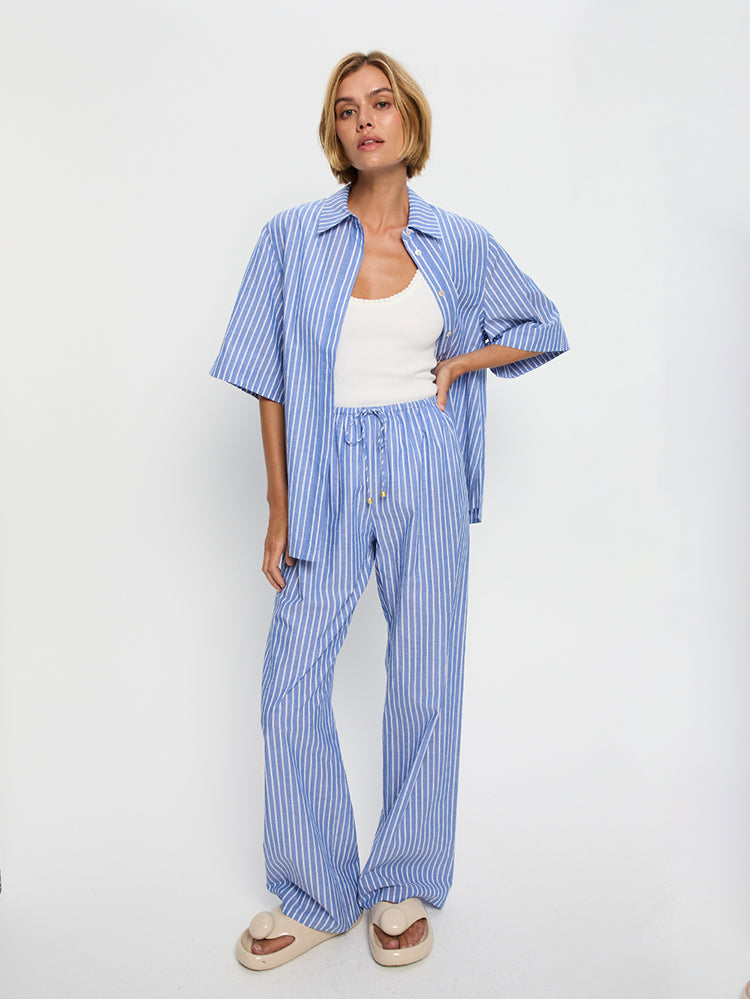 Elara Pant - Blue Stripe