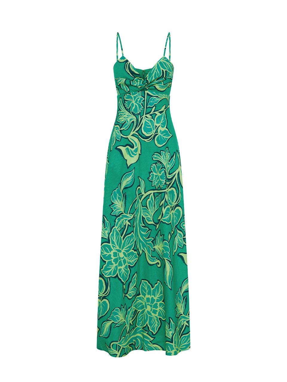 Fiora Maxi Dress KIVARI | Green floral maxi dress