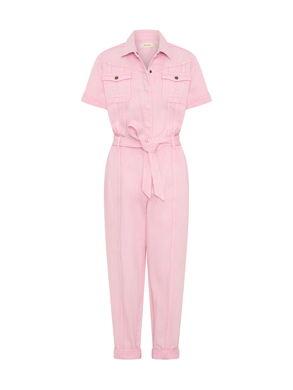 Grace Denim Boilersuit Pink