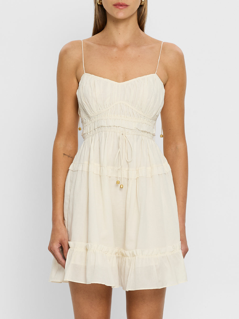 Hallie Mini Dress Cream | KIVARI