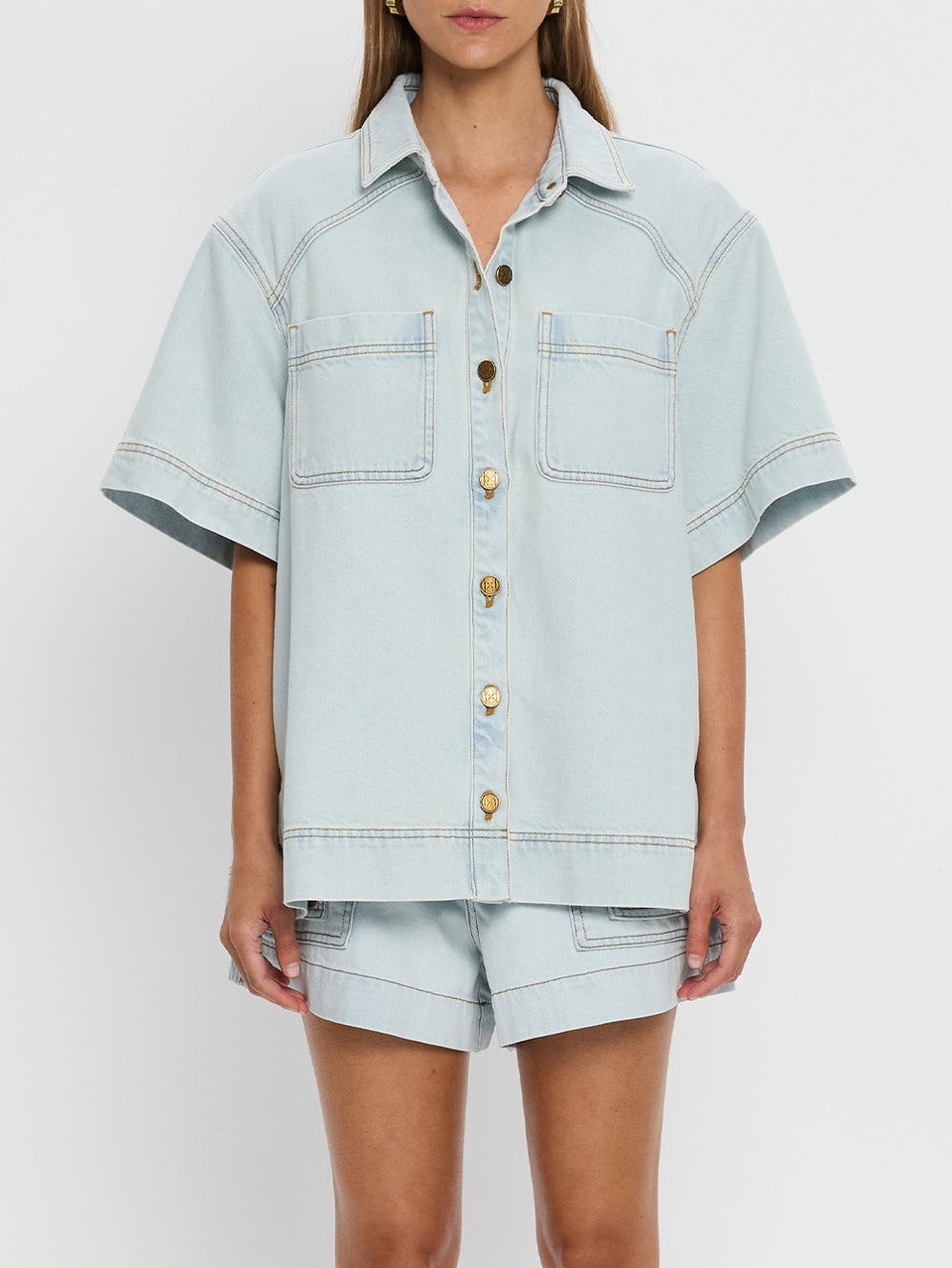 Paloma Denim Shirt - Pale Blue