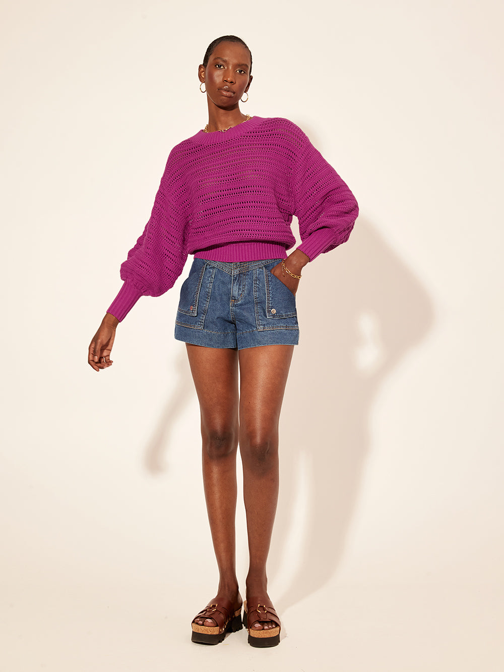 Lilac knit sweater best sale