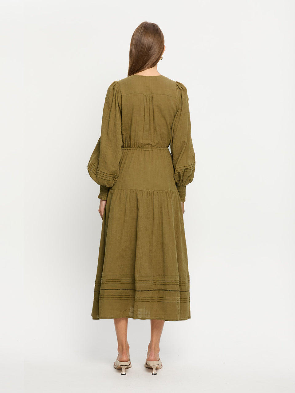 Antonella Maxi Dress KIVARI | Khaki maxi dress