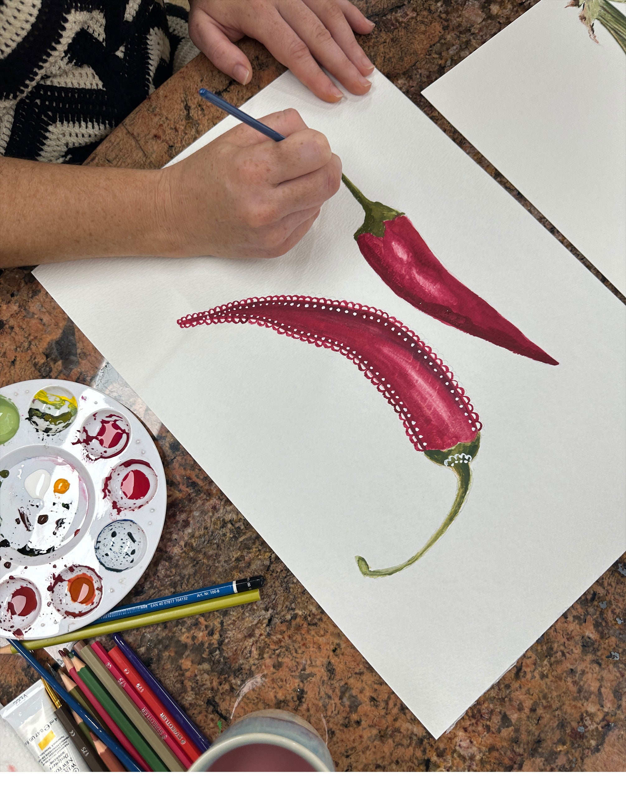 Painting of Chillis for KIVARI Juanita Print